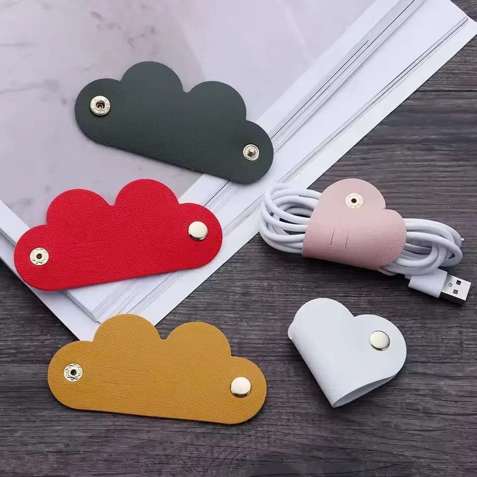 Mini Heart Shape Cable Organizer Vintage Earphone Wire Data Line Clips Cable Winder Tie Cable Management Cord Organizer Office thumbnail 2