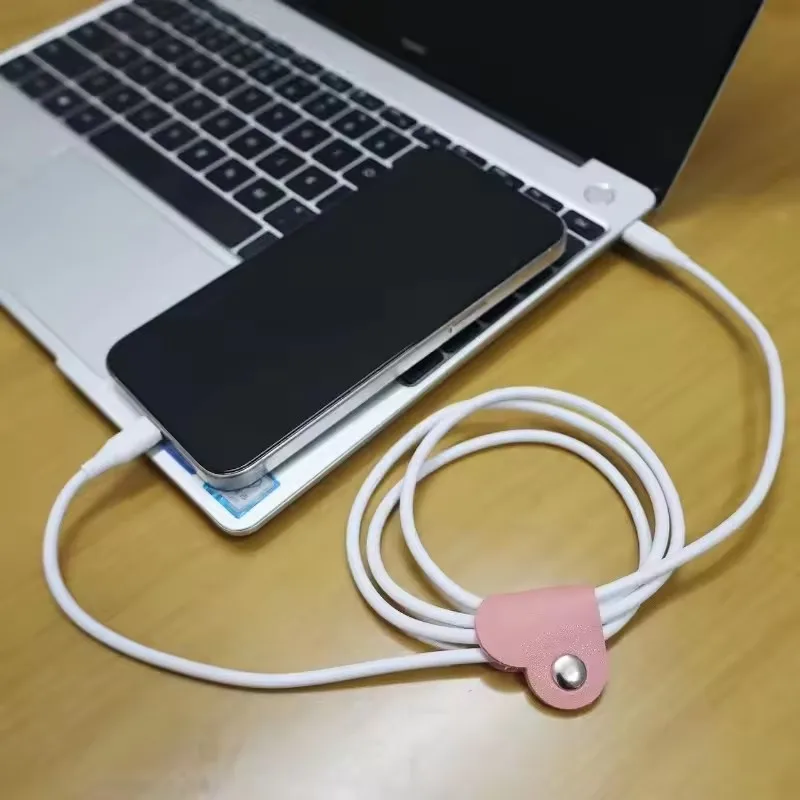 Mini Heart Shape Cable Organizer Vintage Earphone Wire Data Line Clips Cable Winder Tie Cable Management Cord Organizer Office thumbnail 5