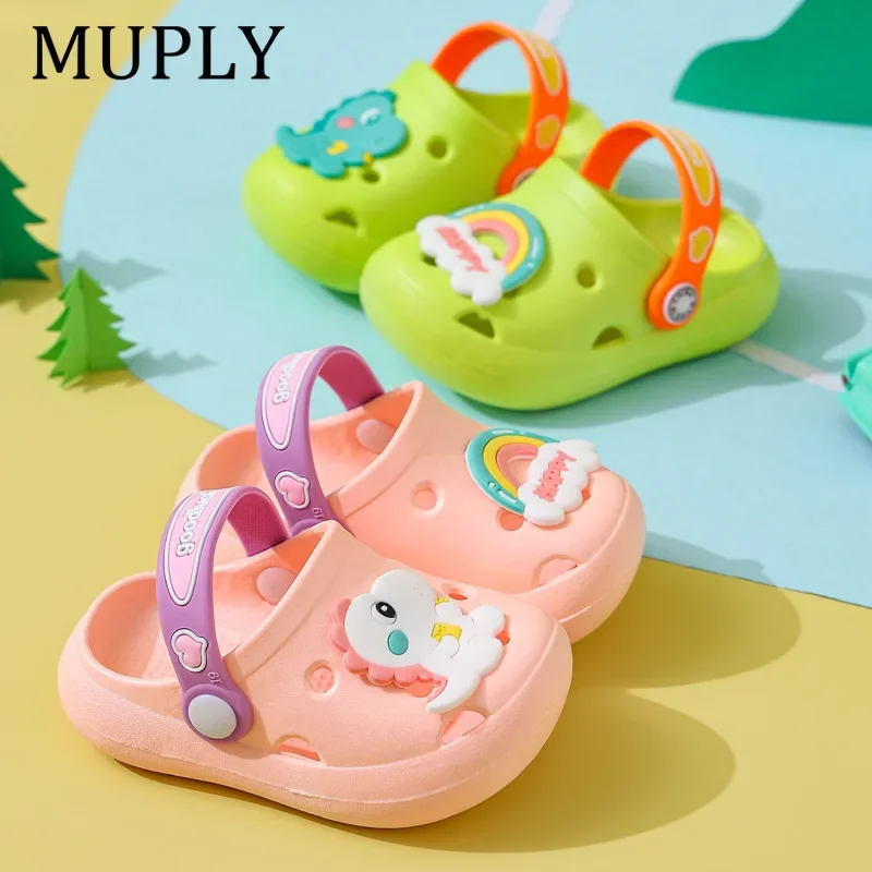 Summer Children Garden Clogs Shoes Boys&Girls Beach Sandal Kids Lightweight Breathable Cute Cartoon Slip Baby Slippers