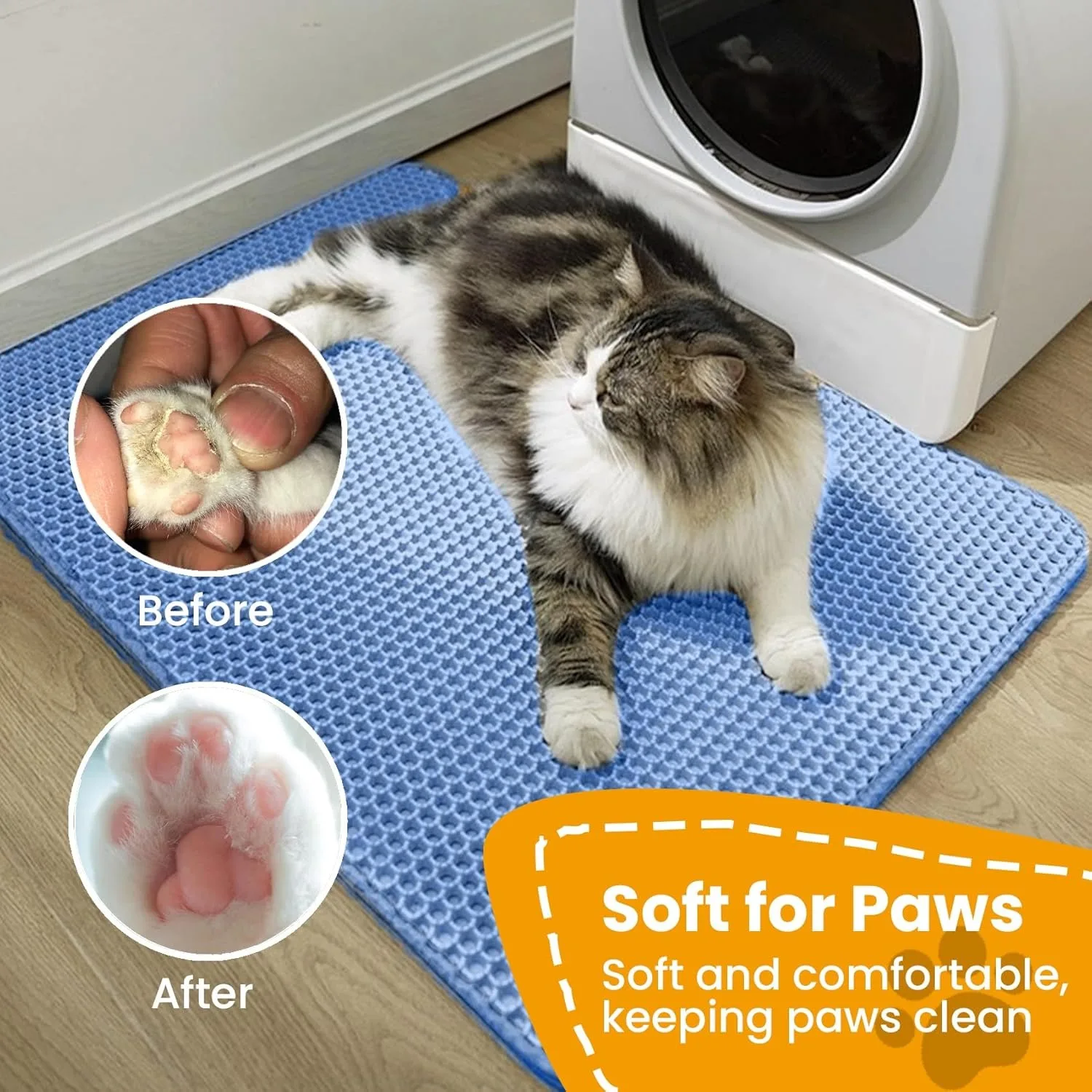 Cat Litter Mat Double Layer Pet Non Slip Big Pet Litter Box Filter MatWear Resistant Waterproof Anti-slip Cat Litter Mat thumbnail 5