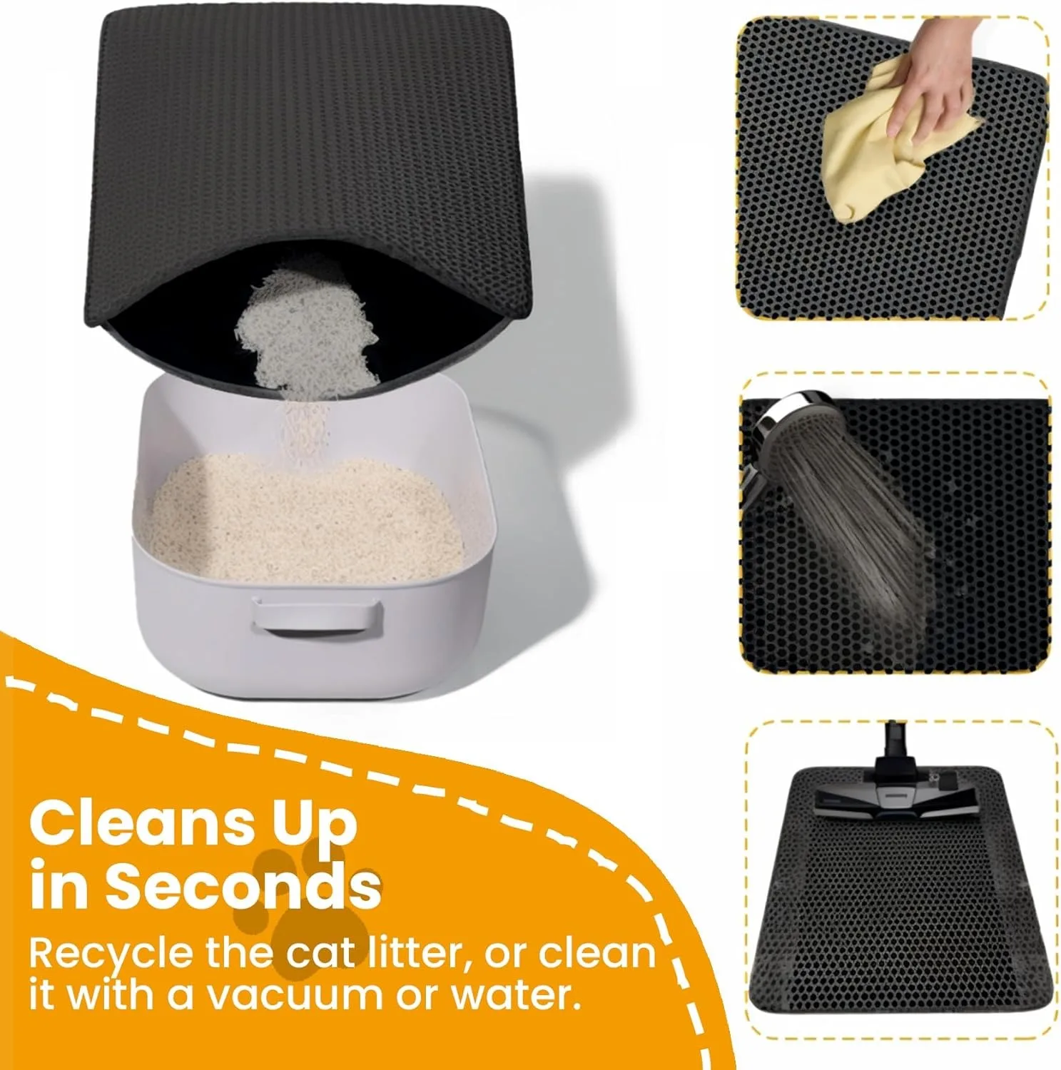Cat Litter Mat Double Layer Pet Non Slip Big Pet Litter Box Filter MatWear Resistant Waterproof Anti-slip Cat Litter Mat thumbnail 4