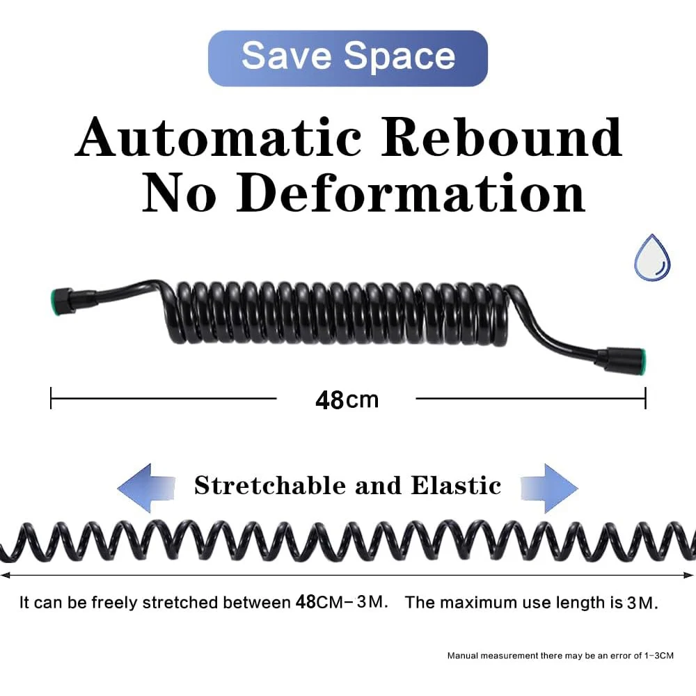New 1.5/2/3/5M Spring Flexible Retractable Hose Shower Head Toilet Bidet Water Pipe Plumbing Bath Spiral Flexible Shower Hose thumbnail 2
