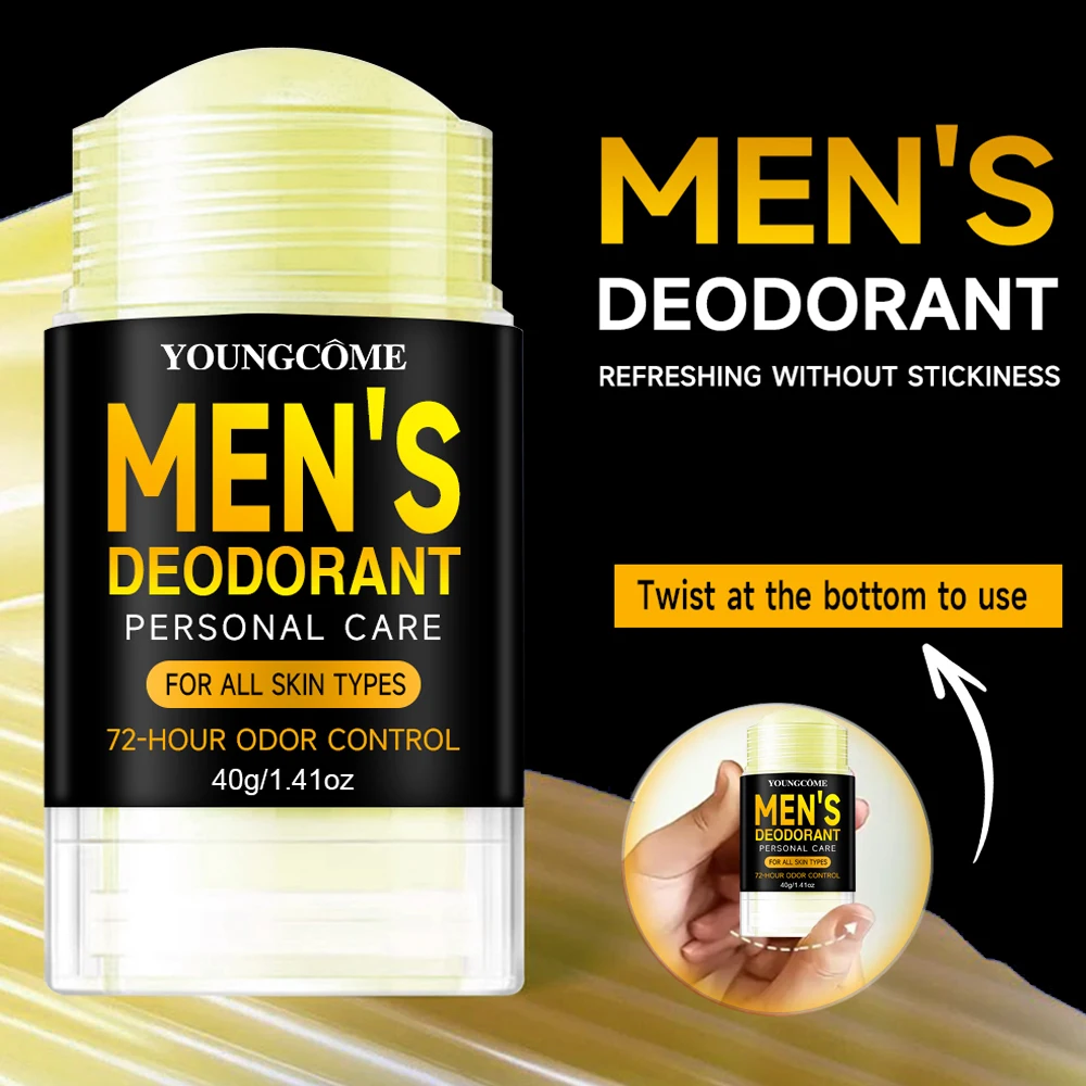 Men Sandalwood Deodorant Stick Anti Sweating Keep Drying Lasting Fragrance Remove Armpit Odor Underarm Refresh Sticks Refresh thumbnail 3
