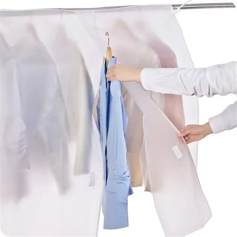 1pc Household Clothing Dust-proof Cover Translucent Dust-proof Clothing Cover Wardrobe Storage Suit Hanging Bag Dust-proof Bag thumbnail 2