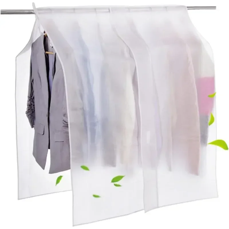 1pc Household Clothing Dust-proof Cover Translucent Dust-proof Clothing Cover Wardrobe Storage Suit Hanging Bag Dust-proof Bag thumbnail 3