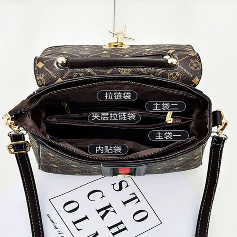 New Shoulder bag Women bag tote luxury designer handbag women Handbags leather Printed monogram single shoulder straddle bag thumbnail 4