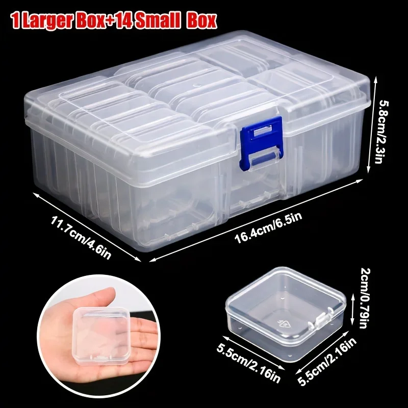 Transparent plastic storage box set, suitable for jewelry, beads, and DIY handicrafts, suitable for art supplies and home decor thumbnail 2