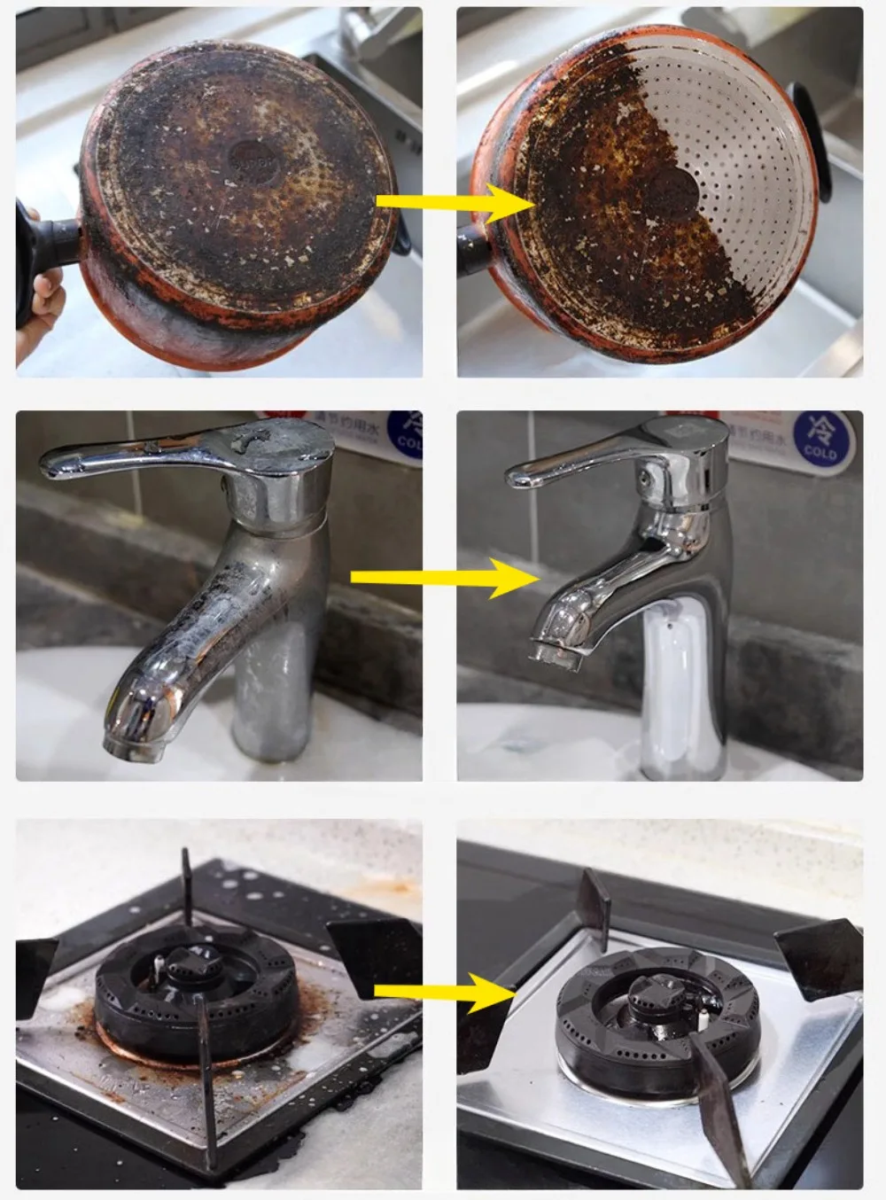 Pan Bottom Cleaning Decontamination Agent Kitchen Blackening Scale Remover Home Polishing Oven Oil Stain Ware Cooktop Spray thumbnail 5