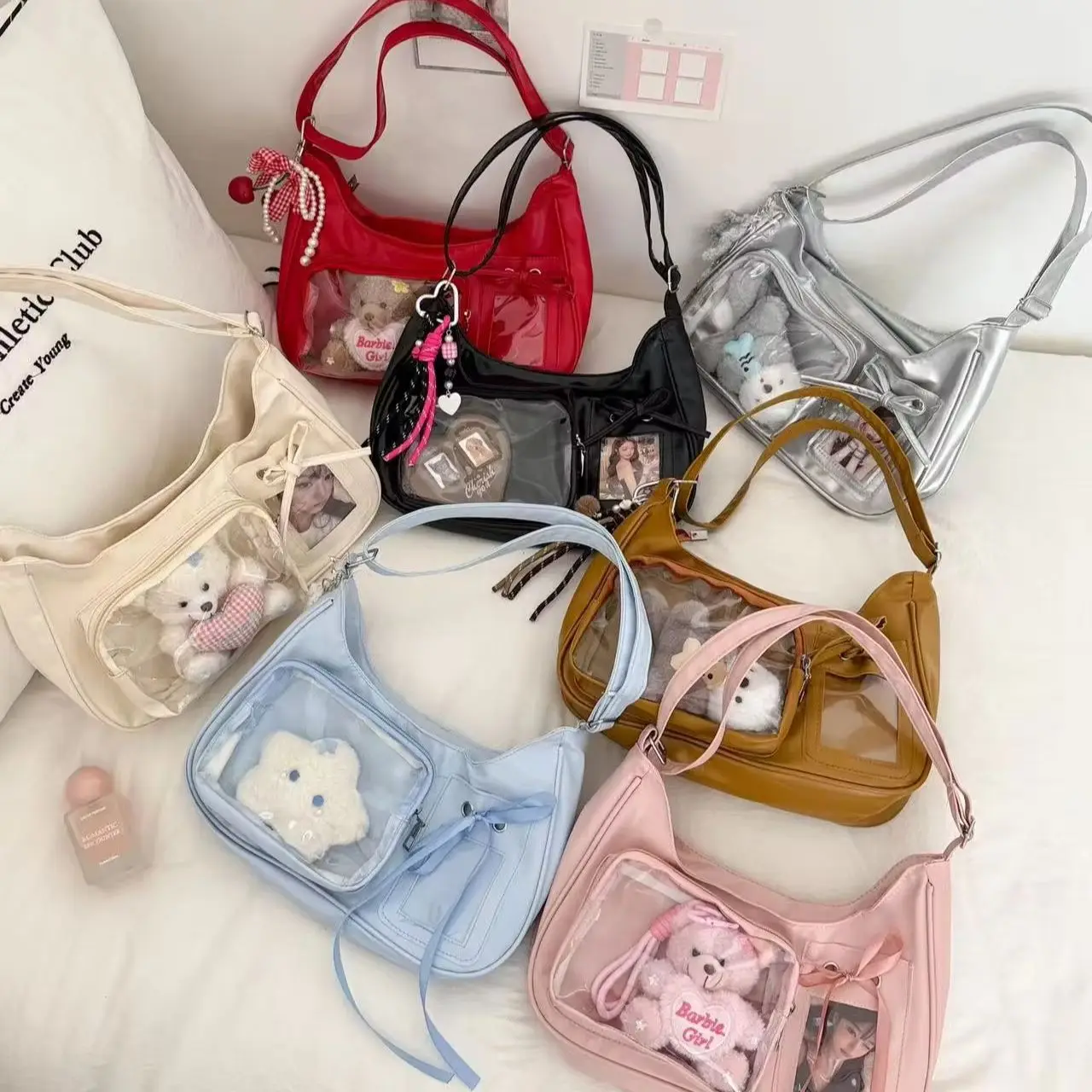 Y2k Harajuku Shoulder Bag Women Korean Transparent Ita Bag School Crossbody Bag Female Japanese Designer Preppy Handbag Purse thumbnail 4