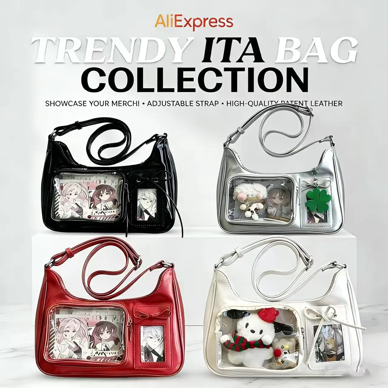 Y2k Harajuku Shoulder Bag Women Korean Transparent Ita Bag School Crossbody Bag Female Japanese Designer Preppy Handbag Purse thumbnail 6
