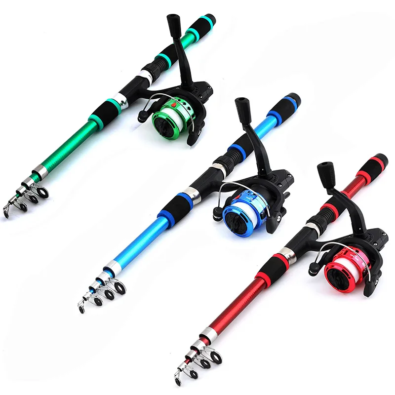 Fishing Pole Set Full Kits With Telescopic Fishing Rod And Spinning Reel Baits Hooks Travel Pole Set thumbnail 3