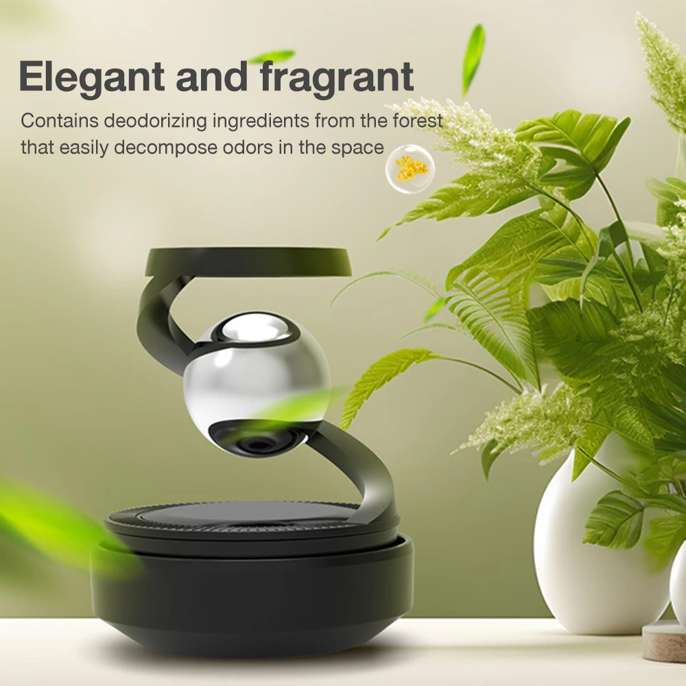 Solar Car Air Freshener Automatic Rotation Dashboard Fragrance Car Perfume Deodorant Oil Diffuser Auto Interiors Accessories thumbnail 5
