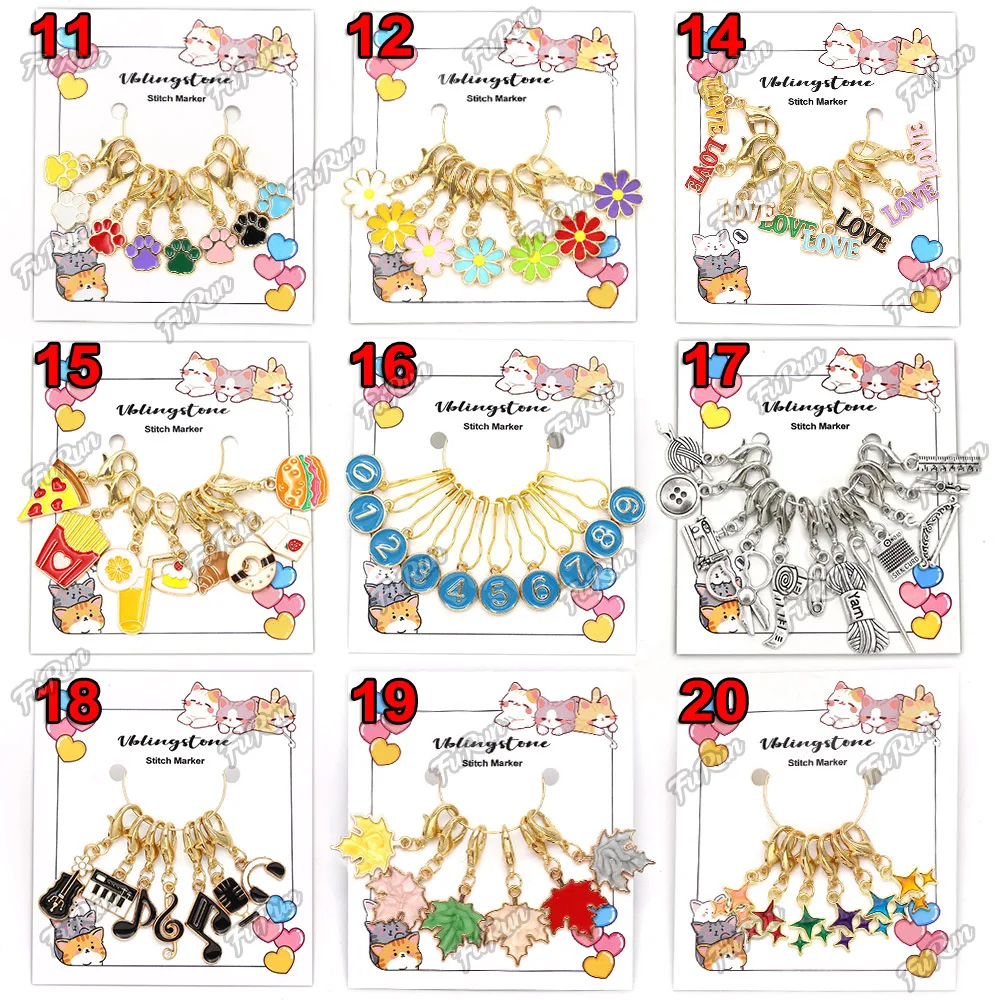 10Pcs 0-9 Number Gourd Safety Pin Enamel Knitting Stitch Markers Sew Accessories Sweater Counter Mark thumbnail 6