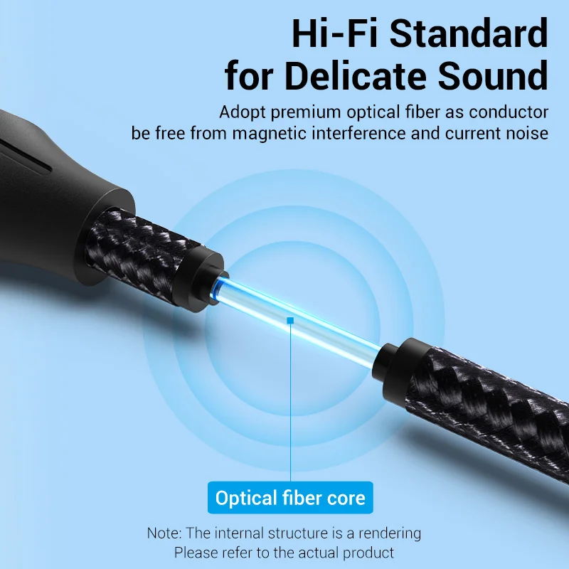 Vention Digital Optical Fiber Cable Toslink SPDIF Coaxial Cable for Amplifiers Player Xbox PS5 Soundbar Cable Optic Audio Cable thumbnail 4