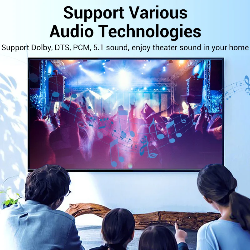 Vention Digital Optical Fiber Cable Toslink SPDIF Coaxial Cable for Amplifiers Player Xbox PS5 Soundbar Cable Optic Audio Cable thumbnail 5