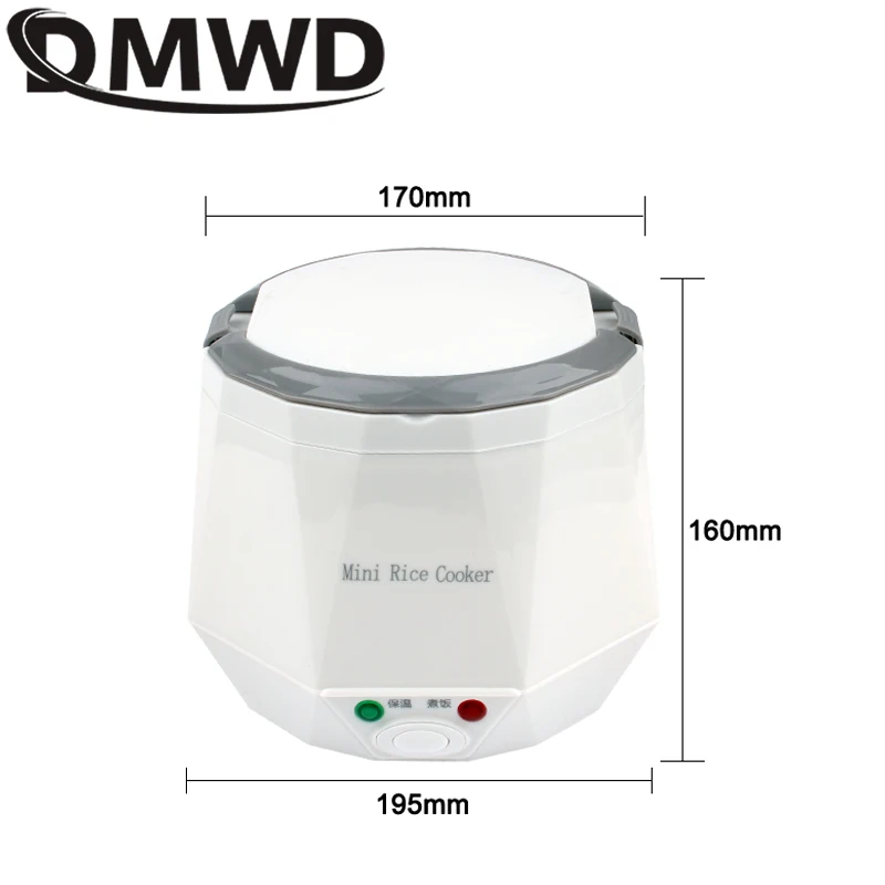 DMWD 12V/24V Portable Rice Cooker For Car/Truck Mini Lunch Box Food Heater Steamer Multifunction Automatic Food Container 1.3L thumbnail 6