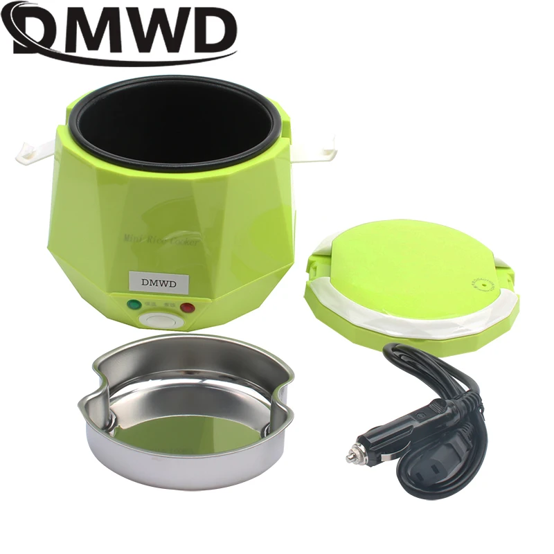 DMWD 12V/24V Portable Rice Cooker For Car/Truck Mini Lunch Box Food Heater Steamer Multifunction Automatic Food Container 1.3L thumbnail 5