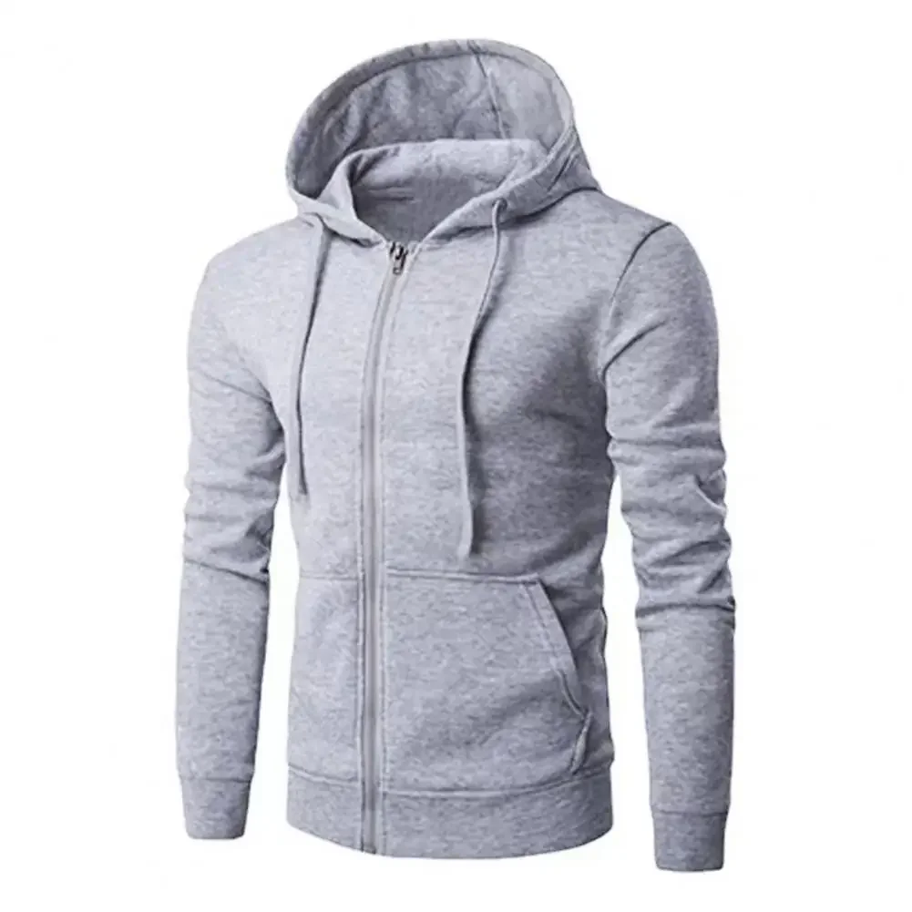 Men's Fashion Fleece Loose Casual Zipper Hoodie Suitable for Spring and Autumn Wear thumbnail 3