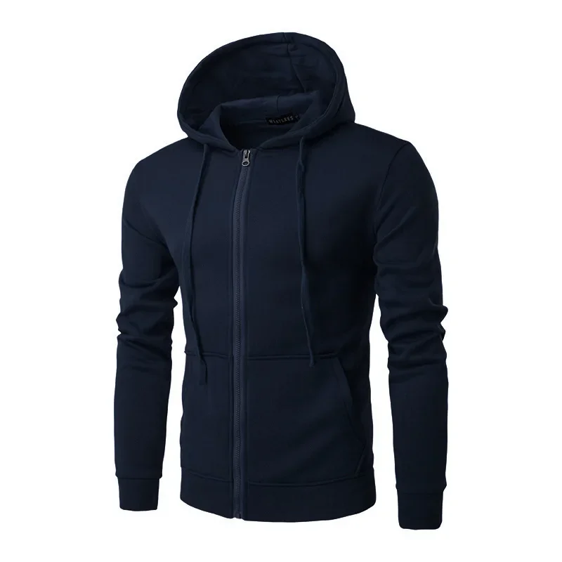 Men's Fashion Fleece Loose Casual Zipper Hoodie Suitable for Spring and Autumn Wear thumbnail 2