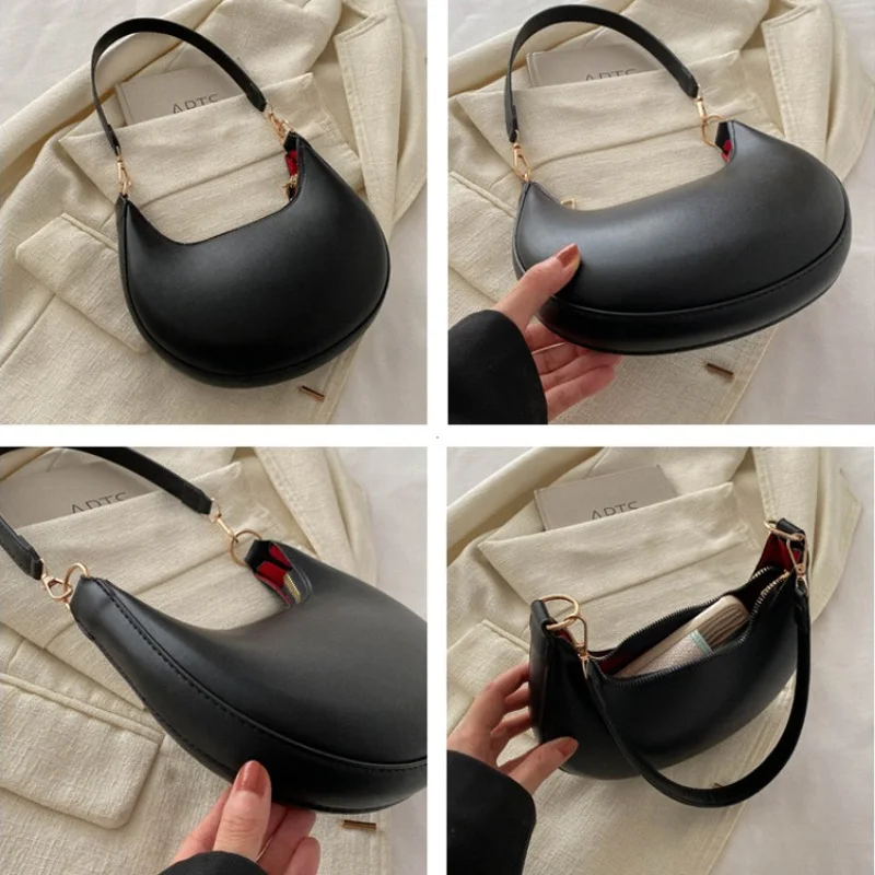 New Fashionable High-end Moon-shaped Baseball Bag Showing Luxury Women's Single Shoulder Bag Elegant lady Handbags bolso mujer thumbnail 6