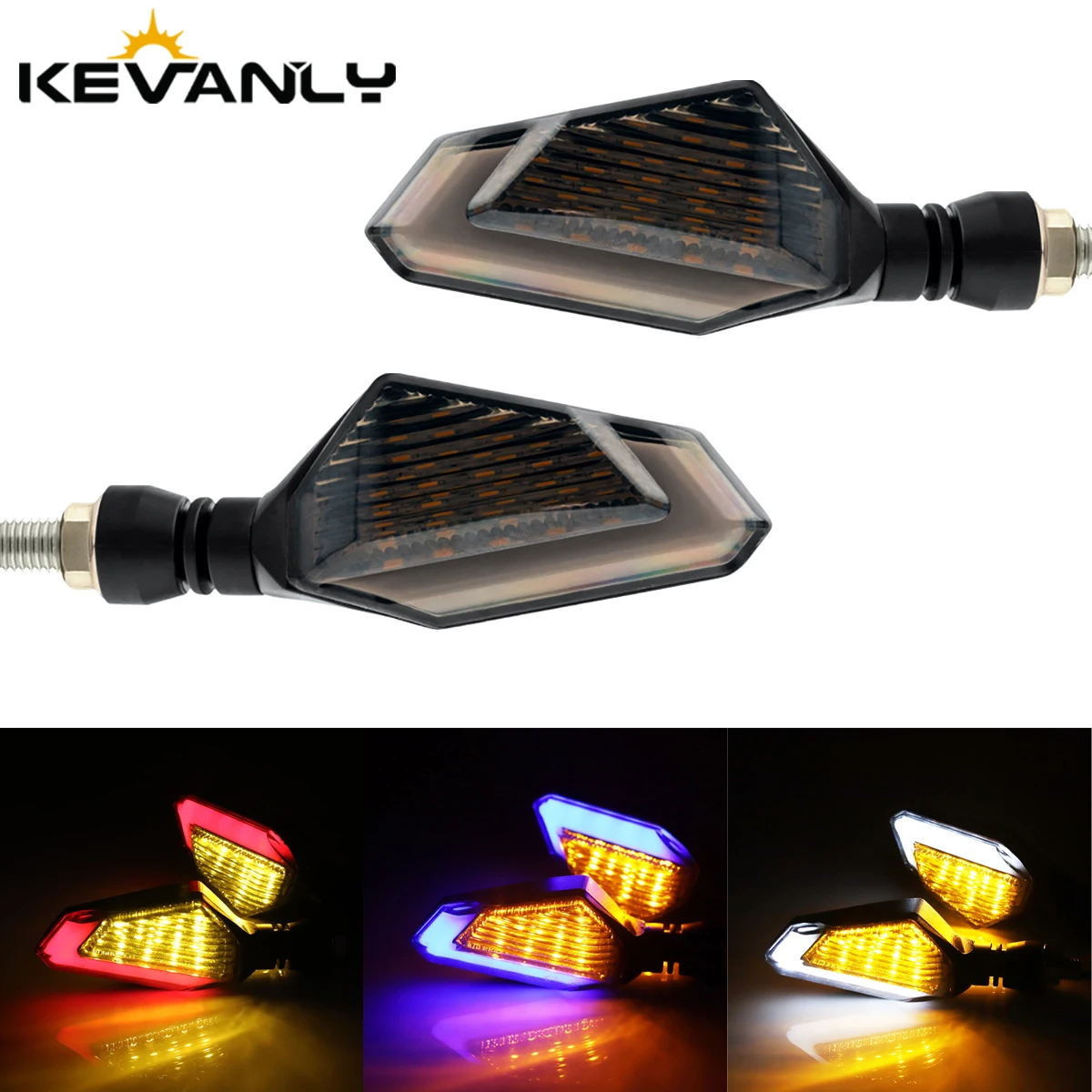 Universal Motorcycle Turn Signals Left Amber Blinkers Indicators Super Bright Motorbike Lamp Flashers Signal Tail Light Scooter