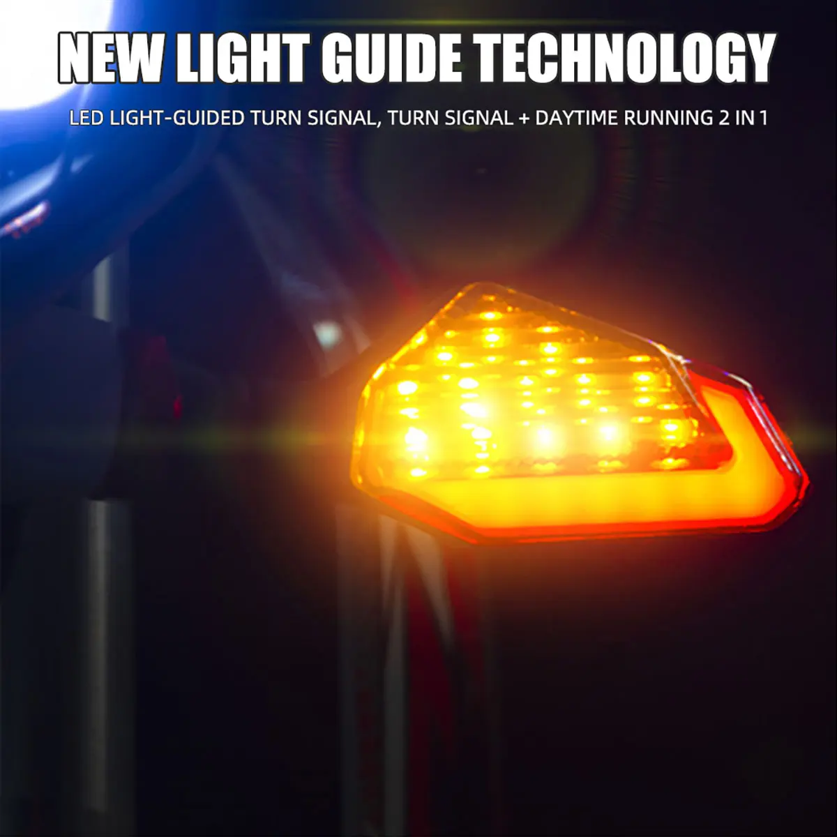 Universal Motorcycle Turn Signals Left Amber Blinkers Indicators Super Bright Motorbike Lamp Flashers Signal Tail Light Scooter thumbnail 2