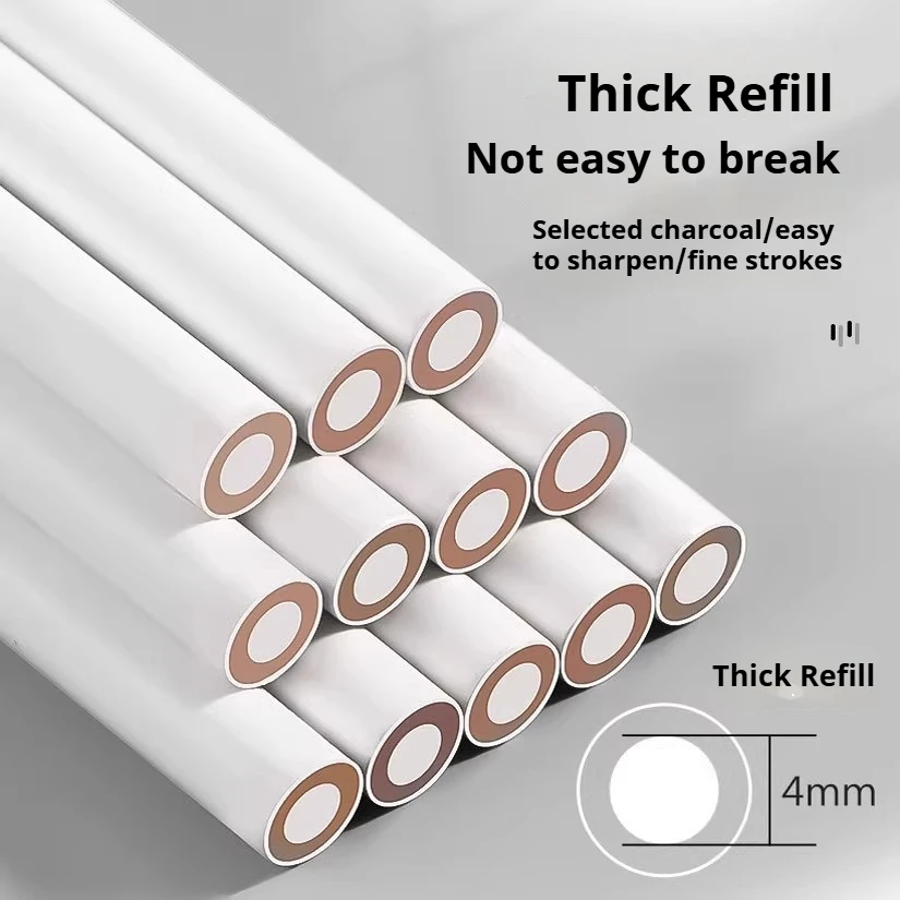 3/6/12Pcs Professional White Charcoal Pencils Sketch Highlight White Pencils for Drawing Shading Blending Office School Supplies thumbnail 2