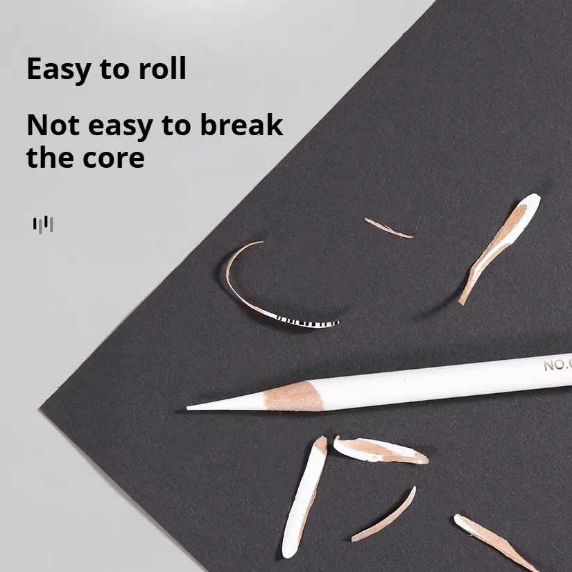 3/6/12Pcs Professional White Charcoal Pencils Sketch Highlight White Pencils for Drawing Shading Blending Office School Supplies thumbnail 4