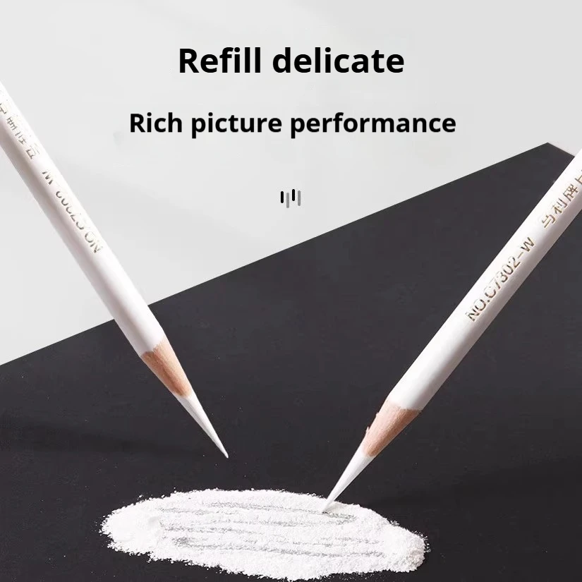 3/6/12Pcs Professional White Charcoal Pencils Sketch Highlight White Pencils for Drawing Shading Blending Office School Supplies thumbnail 5