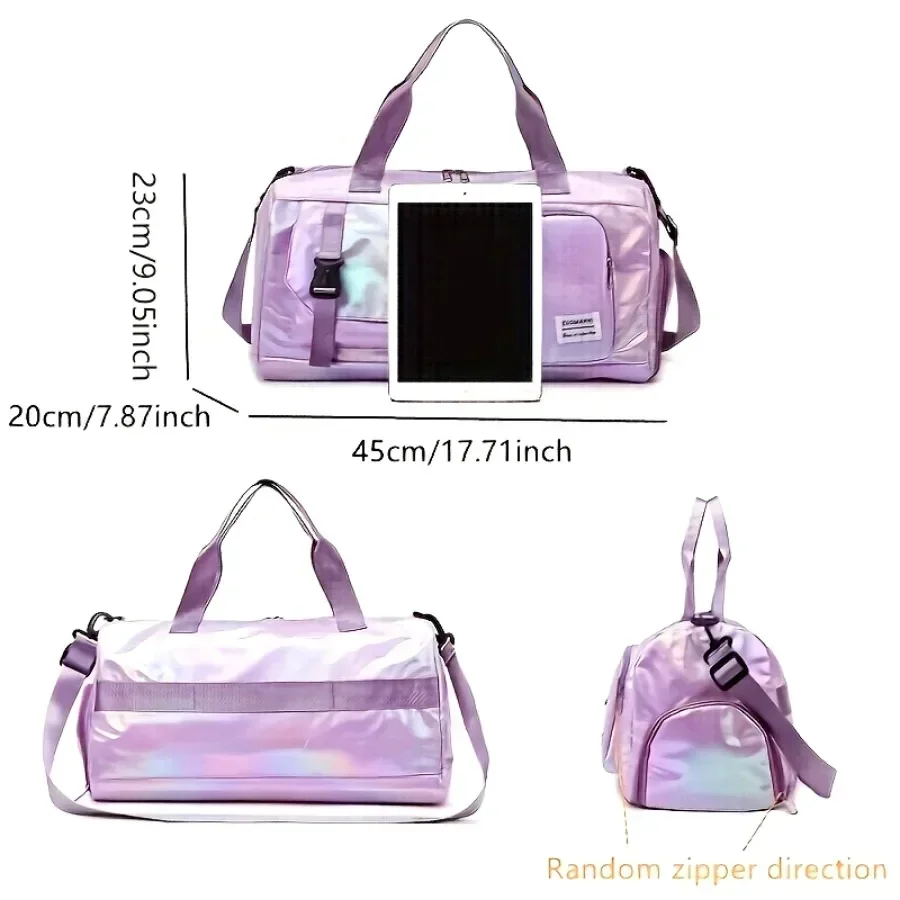 Large Capacity Women'S Nylon Travel Duffel Bag,Weekender Gym Tote with Shoe Compartment, Versatile Sports & Fitness Carry-On thumbnail 2