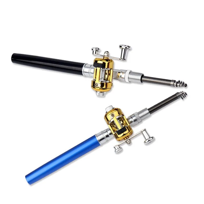 Fishing Rod Reel Combo Set Mini Telescopic Pocket Pen Fishing Rod Pole + Reel thumbnail 2