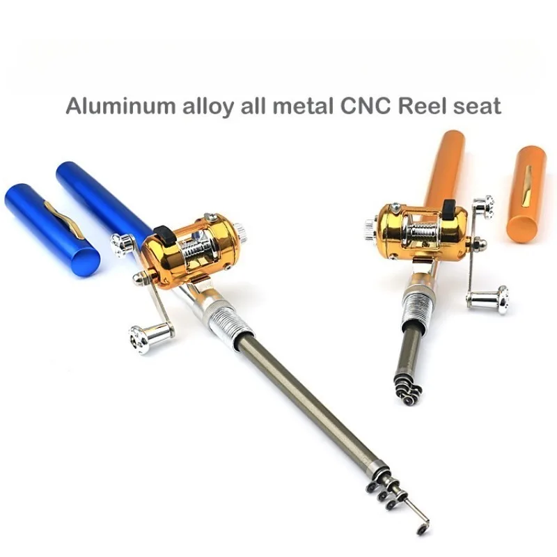 Fishing Rod Reel Combo Set Mini Telescopic Pocket Pen Fishing Rod Pole + Reel thumbnail 3