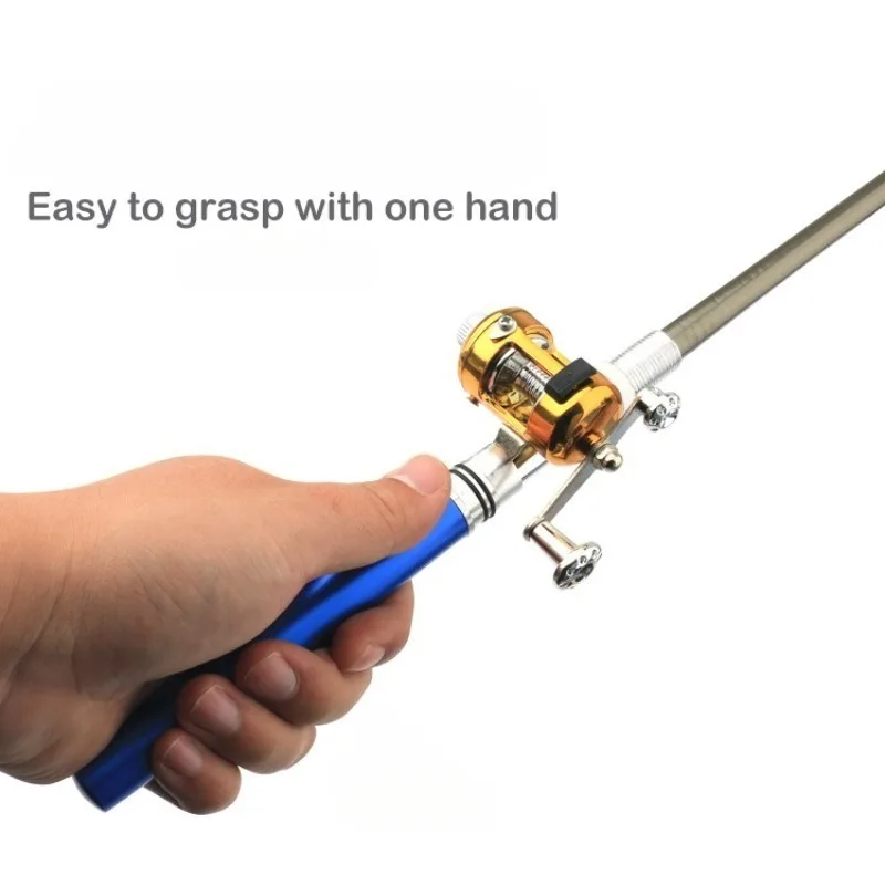 Fishing Rod Reel Combo Set Mini Telescopic Pocket Pen Fishing Rod Pole + Reel thumbnail 5