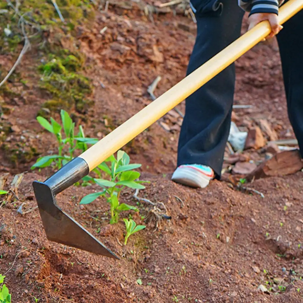 Durable Garden Hoe Household Outdoor Farming Tools Forging Weeding Hoe for Digging Soil Planting Vegetables Flowers thumbnail 6