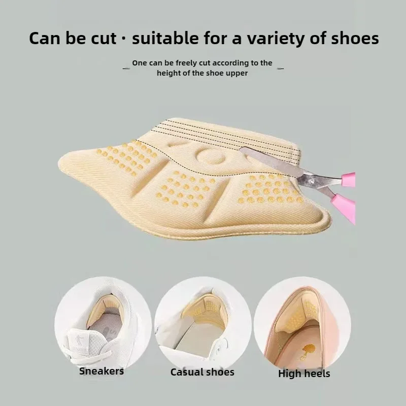 1/2/5Pcs Heel Stickers Heel Protectors Sneaker Shrinking Insoles Anti-wear Feet Shoe Pads Adjust Size High Heel Cushion Inserts thumbnail 4