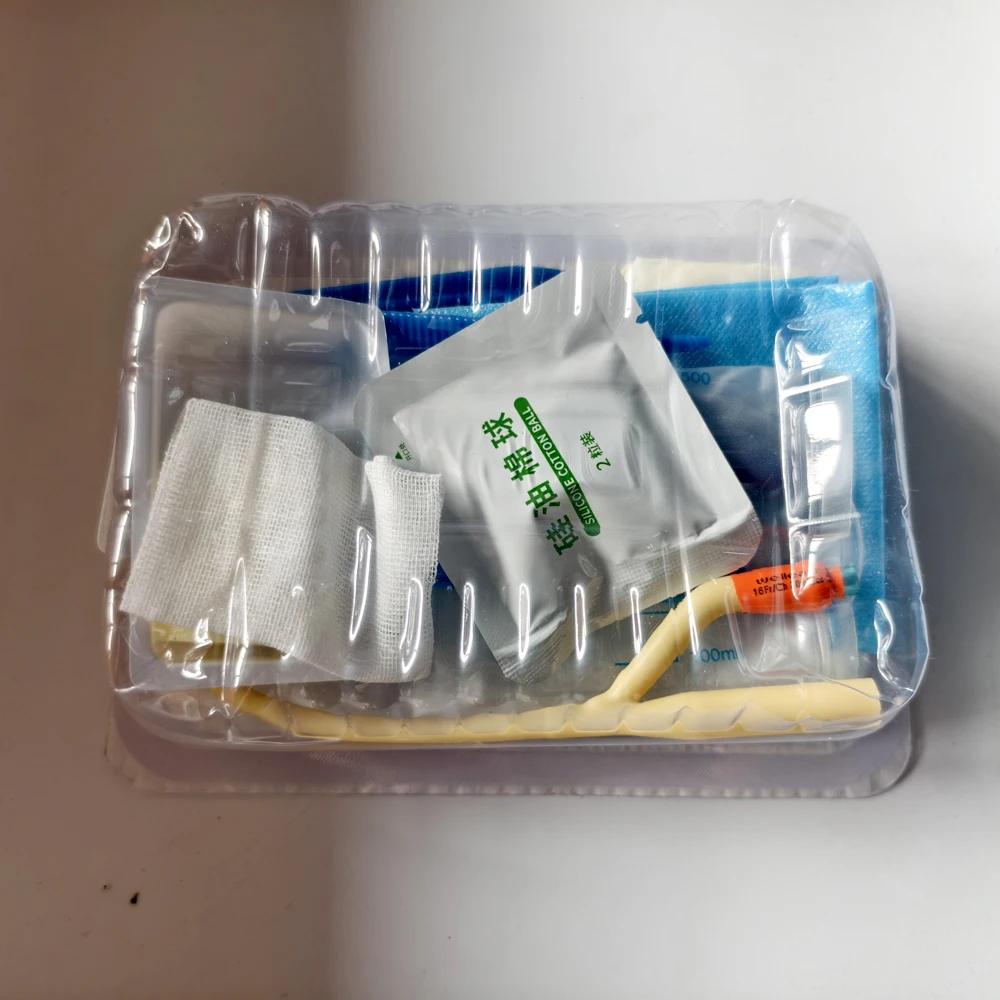 Medical Urethral Catheterization Kit Latex Double-Lumen Foley Catheter Urine Tube Adult Man Women Urine Drainage After Surgery thumbnail 3