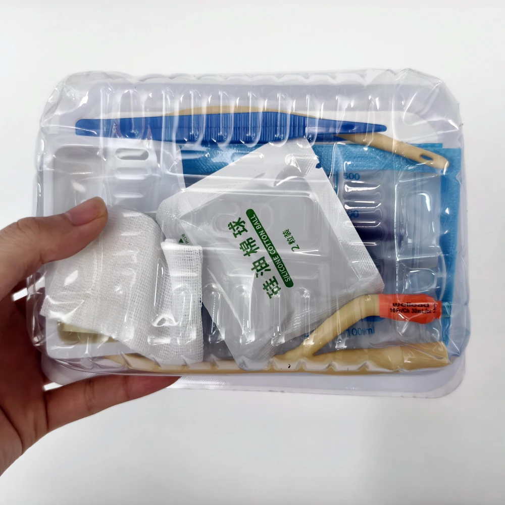Medical Urethral Catheterization Kit Latex Double-Lumen Foley Catheter Urine Tube Adult Man Women Urine Drainage After Surgery thumbnail 2