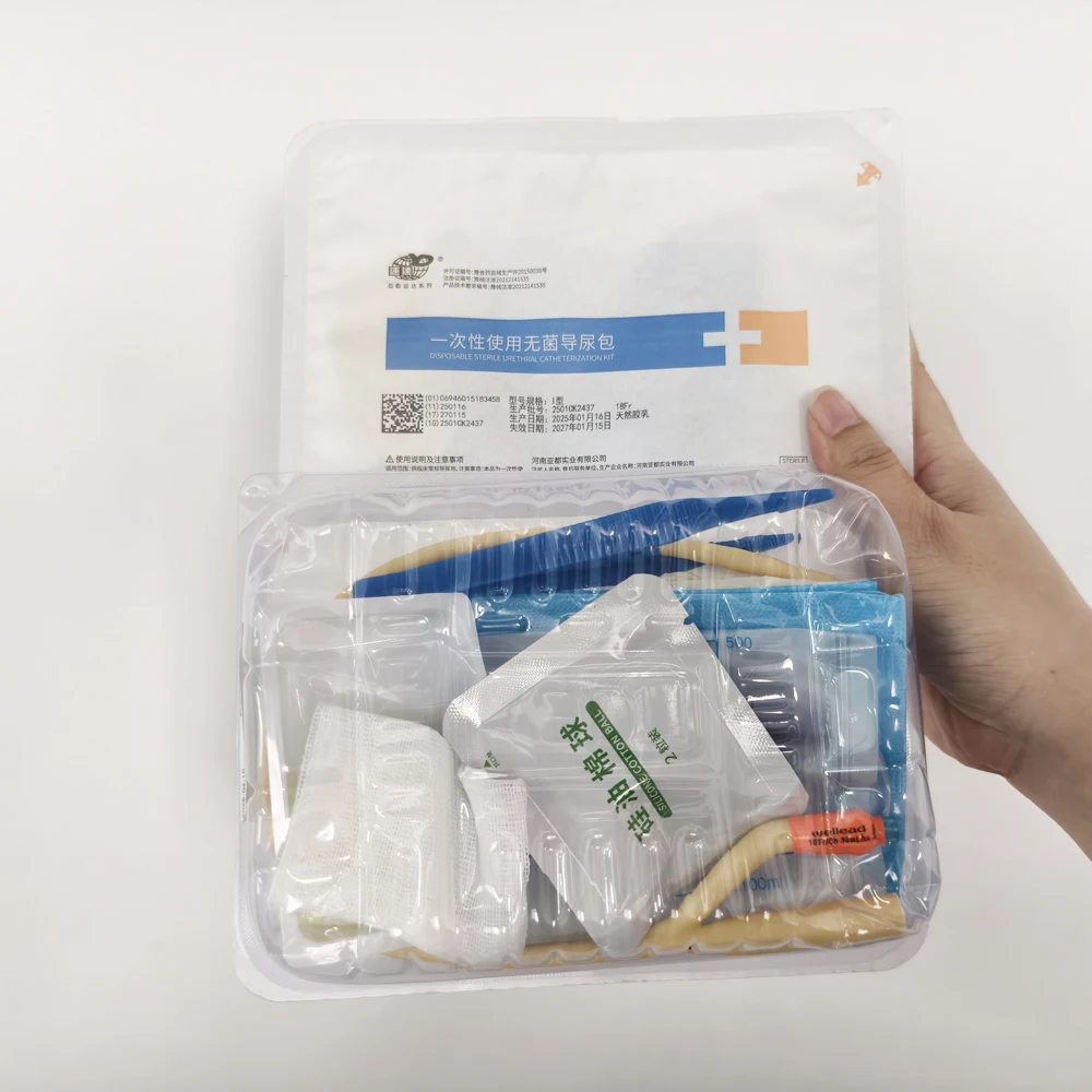 Medical Urethral Catheterization Kit Latex Double-Lumen Foley Catheter Urine Tube Adult Man Women Urine Drainage After Surgery