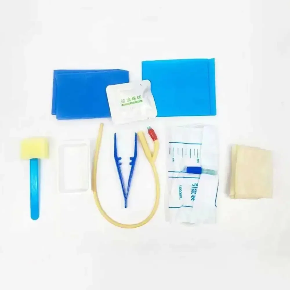 Medical Urethral Catheterization Kit Latex Double-Lumen Foley Catheter Urine Tube Adult Man Women Urine Drainage After Surgery thumbnail 6