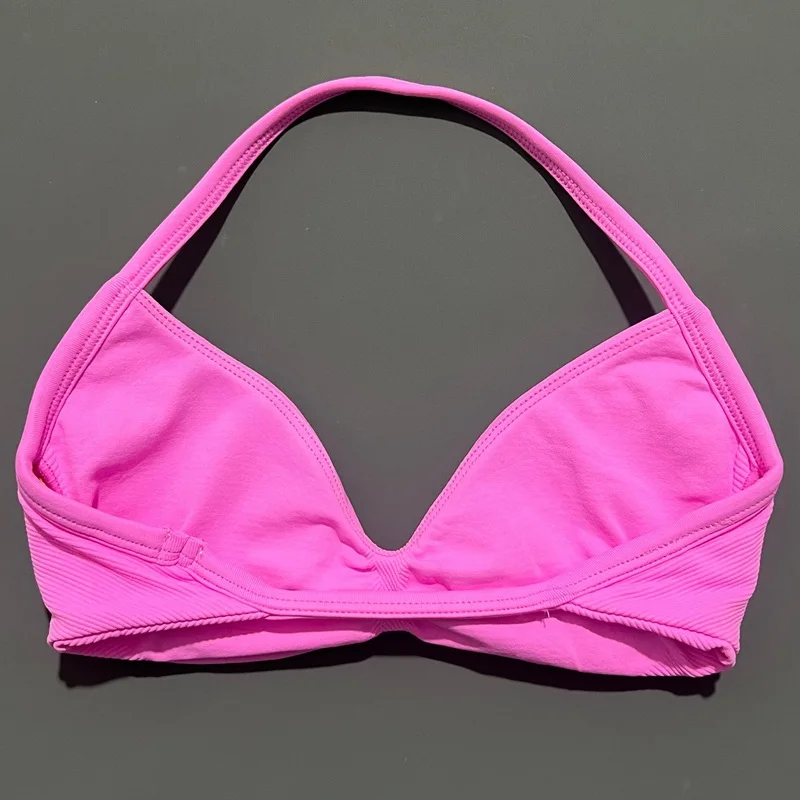 HISTELLO Impacts Strappy Bra Gym Top Women High Support Thin Strap Halter Sports Seamless Bra Scrunch Push-up Workout Yoga Tanks thumbnail 6