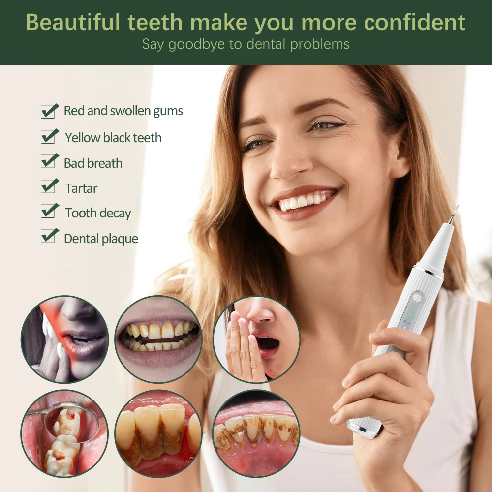 Ultrasonic Dental Scaler Teeth Whitening Tartar Electric Remover Tooth Stain Calculus Oral Care Tool with Camera IPX7 Waterproof thumbnail 2