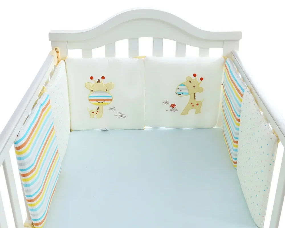 6Pcs Baby Nursery Nordic Stars Design Baby Bed Bumper Crib Around Cushion Cot Protector Pillows Newborns Room Decor 30cm*30cm thumbnail 4