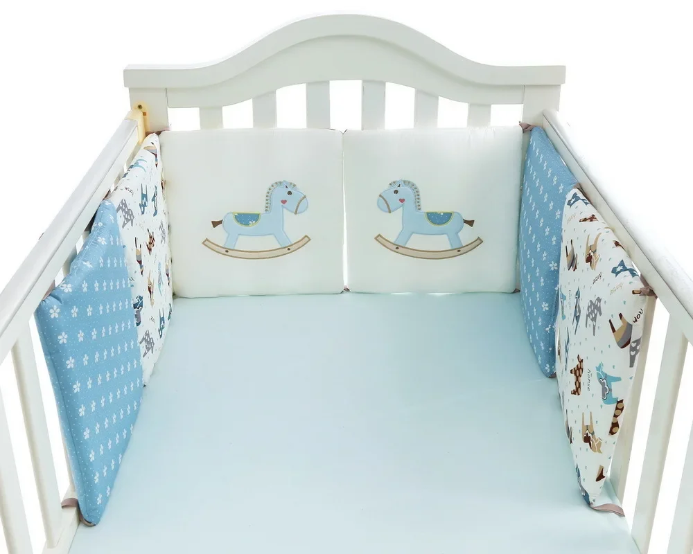 6Pcs Baby Nursery Nordic Stars Design Baby Bed Bumper Crib Around Cushion Cot Protector Pillows Newborns Room Decor 30cm*30cm thumbnail 5