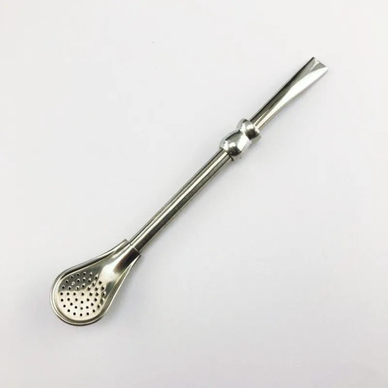 New Reusable Straw Spoon Stainless Steel 304 Tea Filter Yerba Mate Bombilla Coffee Spoons Milk Drinking Kitchen Tools