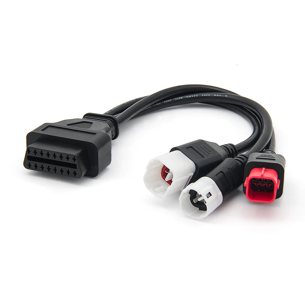 3 IN 1 for Yamaha 3pin 4pin and Honda 6pin OBD2 16PIN Motorcycle Diagnostic Connector Cable Adapter OBD 2 Motor Extension cable thumbnail 4