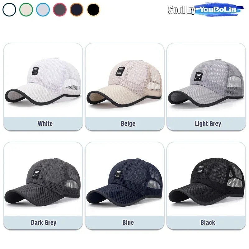 New summer outdoor extended brim sunshade mesh hat sun protection baseball cap summer large brim breathable hat thumbnail 3