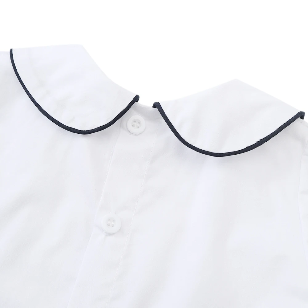 Baby Boy's 2 Pieces Summer Boutique Clothing Set Smocking Boat Design for Infant Daily Dress Toddler School Uniform Cotton Suit thumbnail 4