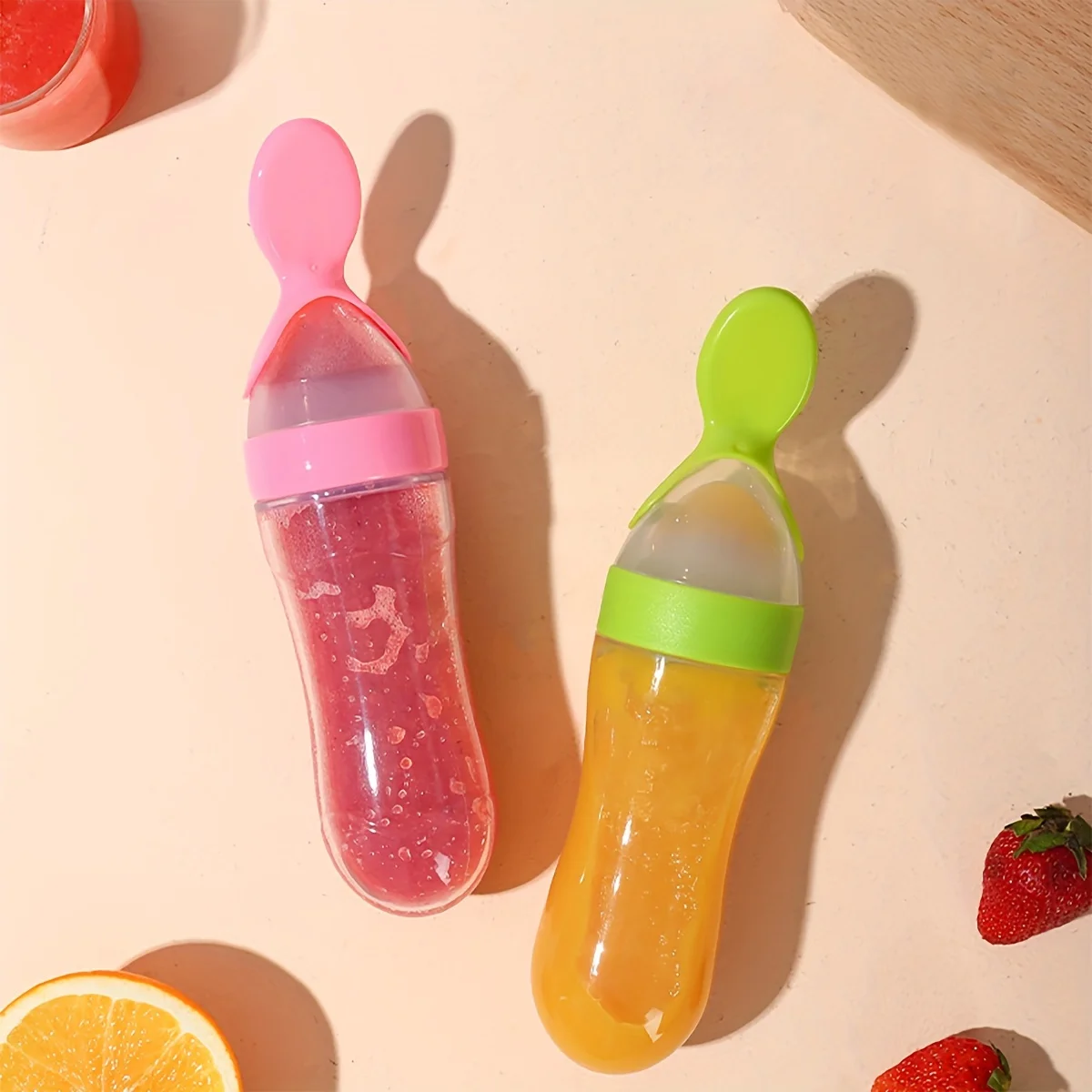 9pcs Feeding Cutlery: 1 Silicone Feeding Bottle with Spoon and Suction Cup for Rice Cereal, 2 Fruit and Feeders, 6 Nipples(SML) thumbnail 6