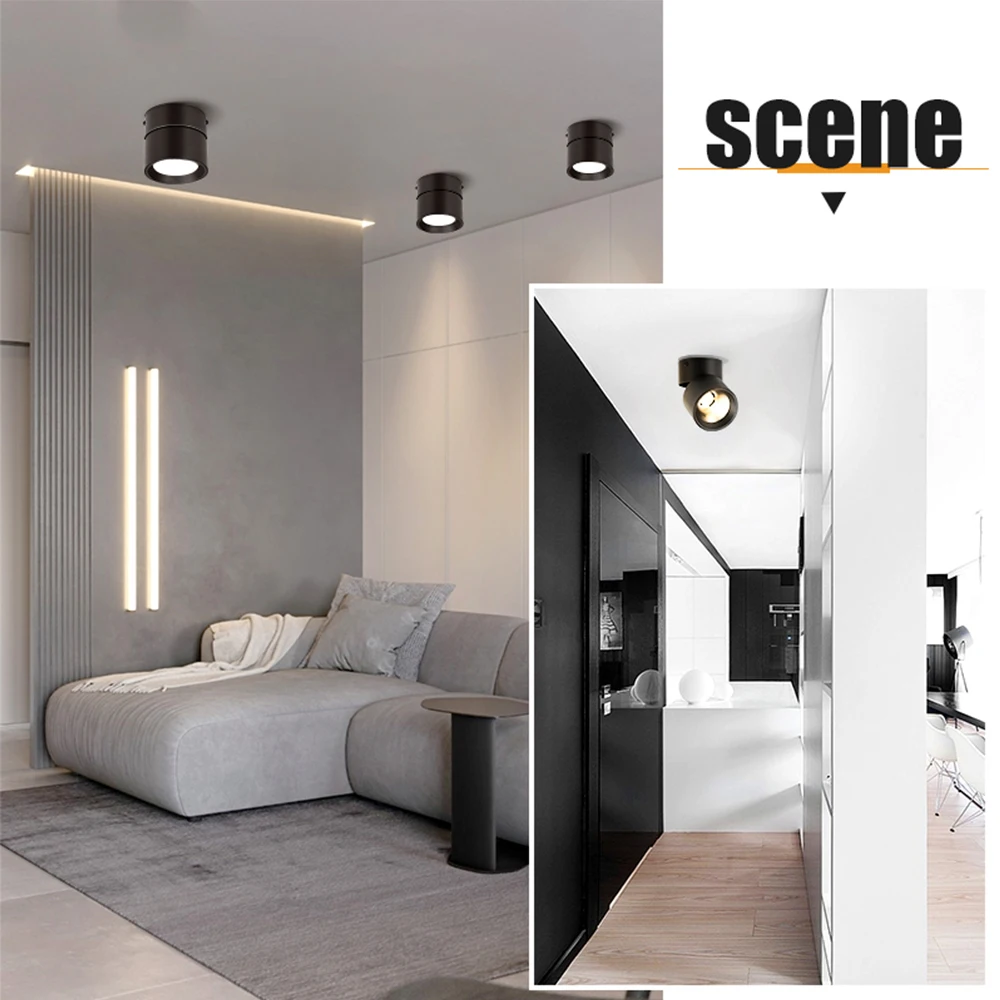 LED Spotlights 3 Color Change Room Decor Lamp Foldable Downlight 220v Home Ceiling Lamp for Kitchen Bedroom Living Room Led Spot thumbnail 5