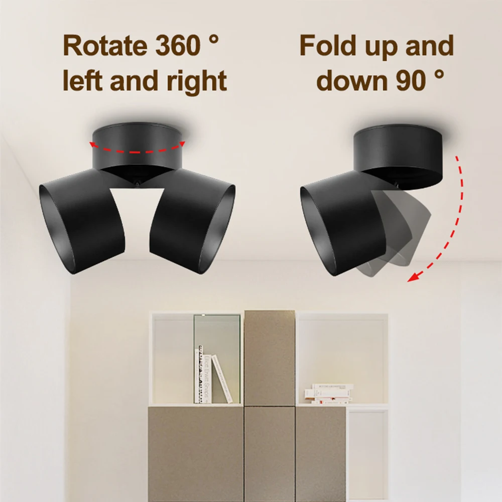 LED Spotlights 3 Color Change Room Decor Lamp Foldable Downlight 220v Home Ceiling Lamp for Kitchen Bedroom Living Room Led Spot thumbnail 2